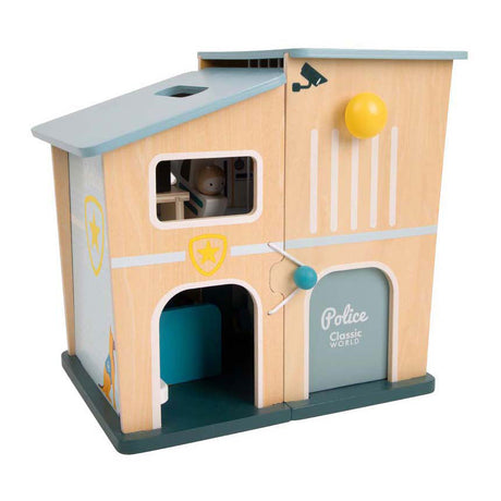 Ensemble de jeu de commissariat de police en bois du monde classique pour enfants.
