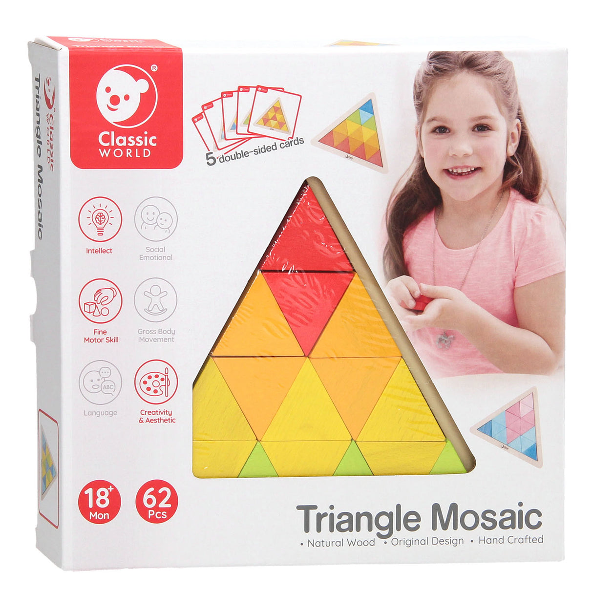 Puzzle mosaïque en bois du monde classique, 67 pcs.