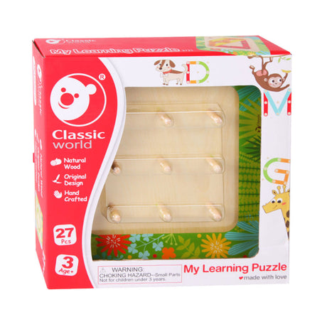 Monde classique mon puzzle d'apprentissage en bois, 29 pièces.