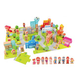 Ville de blocs en bois du monde classique, 120 pcs.