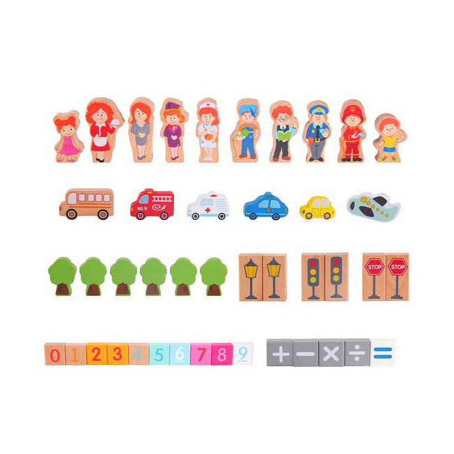Ville de blocs en bois du monde classique, 120 pcs.