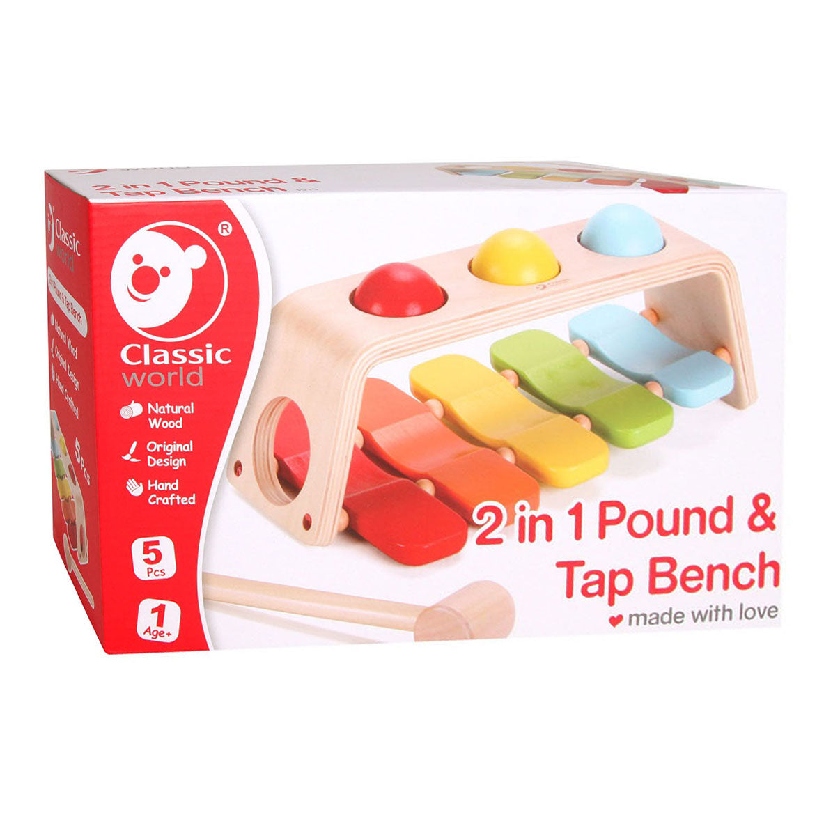 Classic World World 2in1 Hammerbank avec Xlophone, 5 pcs.