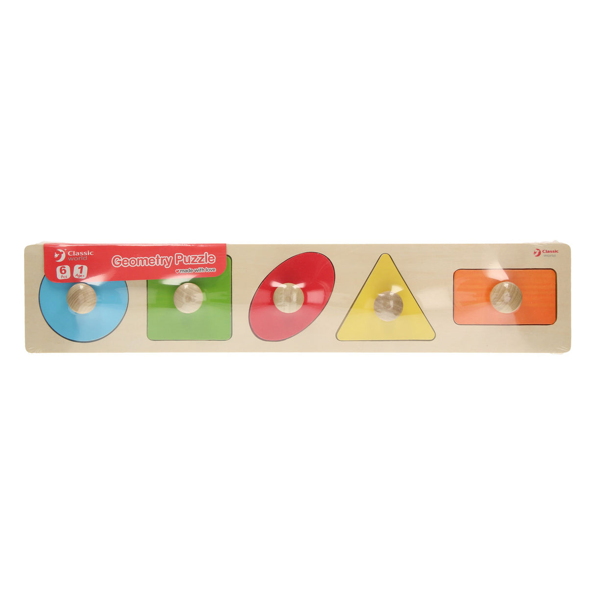 Classic World Wooden Nick Puzzle Forms, 5st.