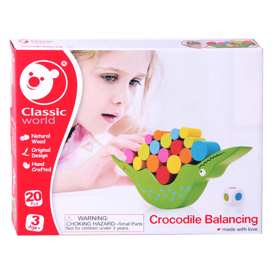 Classic World World World Woren Balance Game Crocodile, 20dlg.