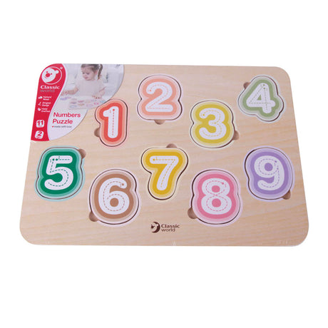 Figurines de puzzle en bois du monde classique