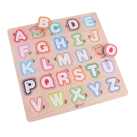 Alphabet puzzle en bois du monde classique, 27 pcs.