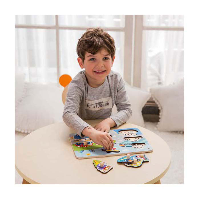 Traffic de puzzle en bois en bois classique, 8e.