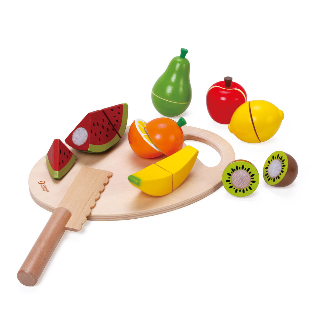 Classic World World World Wooden Snijfruit with cutting board, 17dlg.