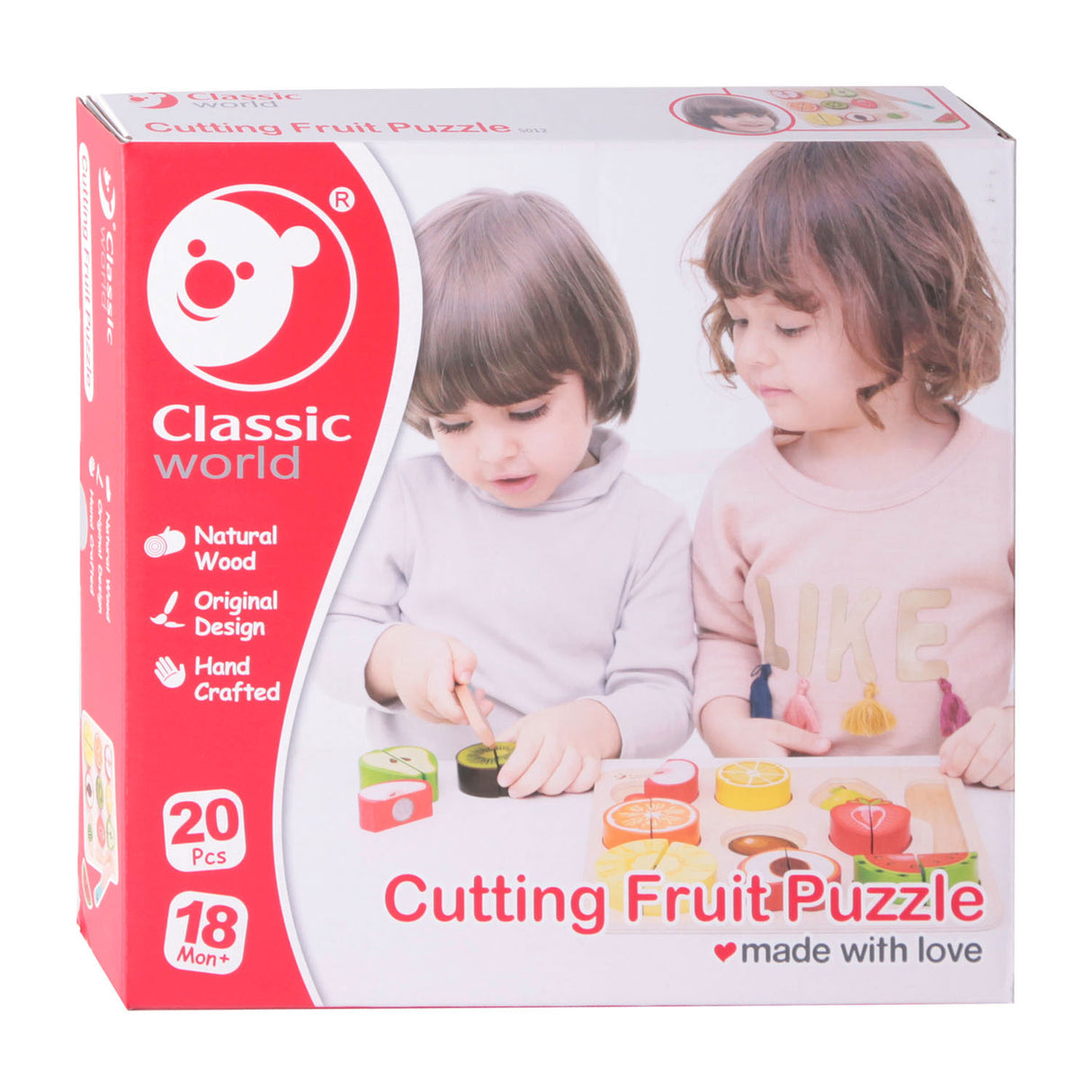 Fruits à couper en bois du monde classique, 20 pcs.