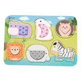 Puzzle en bois du monde classique, animaux sauvages, 13 pièces.