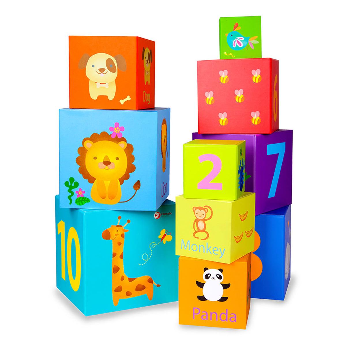 Blocs à empiler du monde classique, figurines et animaux, 10 pcs.