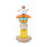 Clown de jeu de pile et d'équilibre en bois du monde classique, 6 pièces.