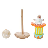 Clown de jeu de pile et d'équilibre en bois du monde classique, 6 pièces.