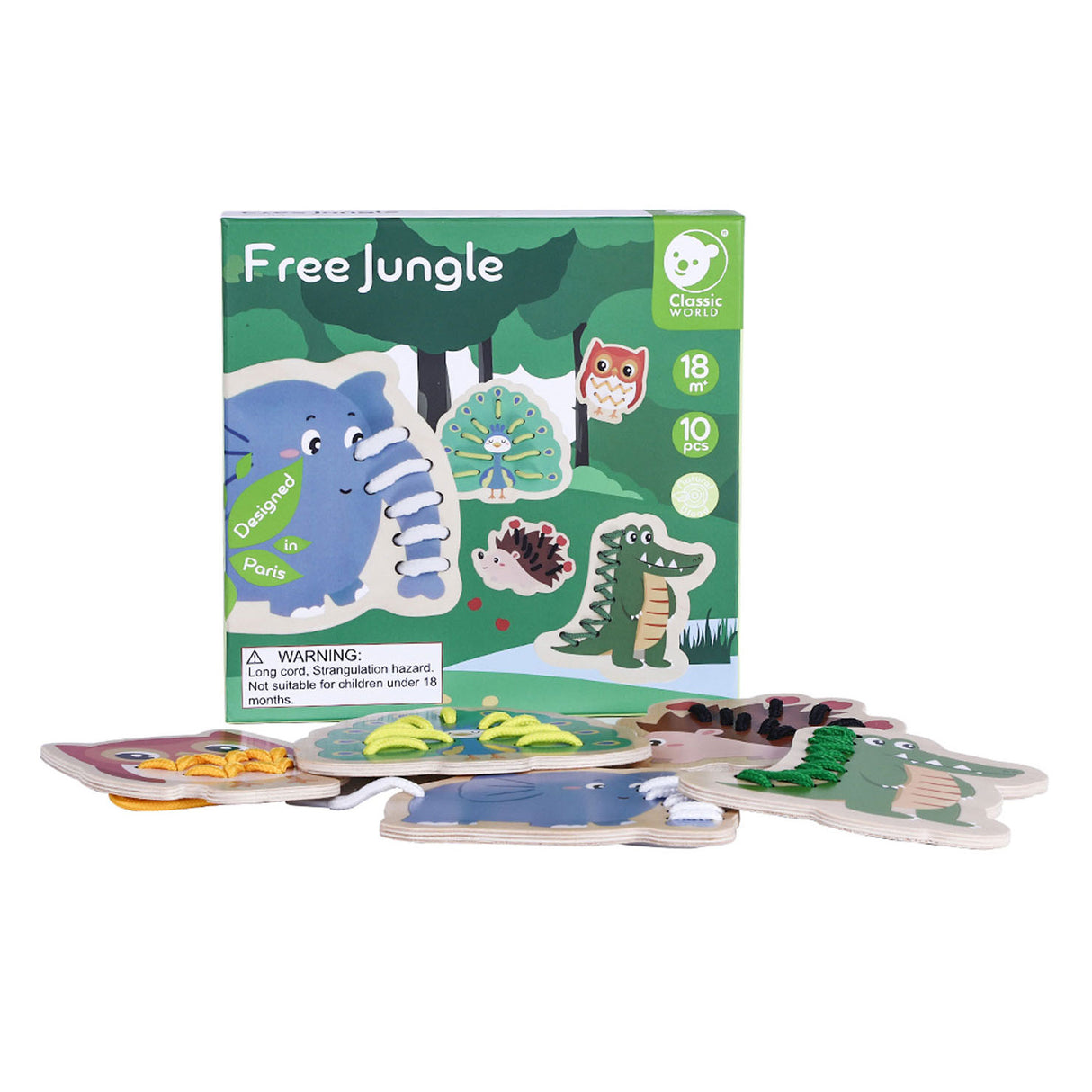 Puzzle mondial classique Jungle, 10 pièces.