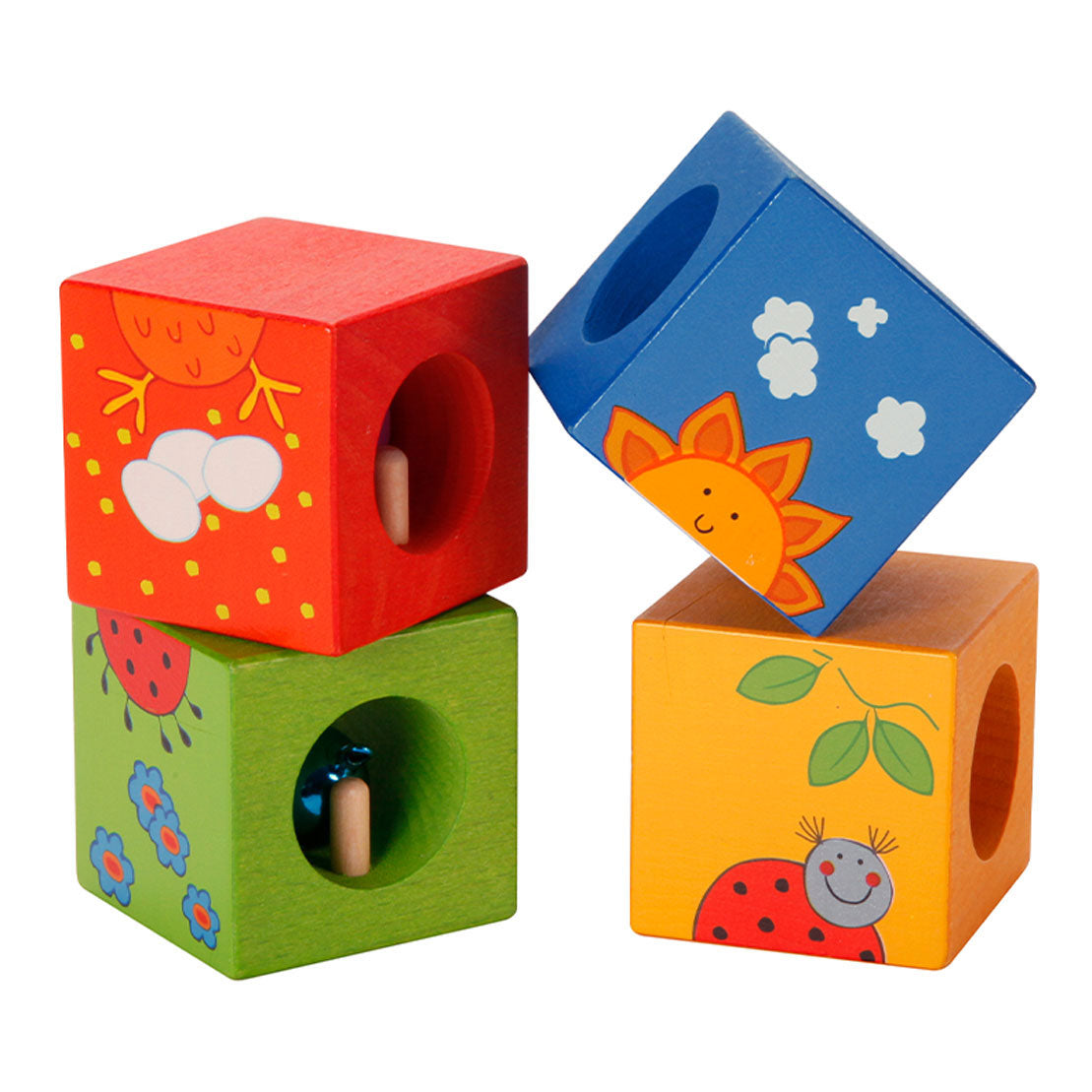Blocs de découverte en bois du monde classique, 4 pcs.