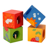 Blocs de découverte en bois du monde classique, 4 pcs.