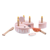Gâteau d'anniversaire en bois Classic World World avec bougies, 16 pièces.