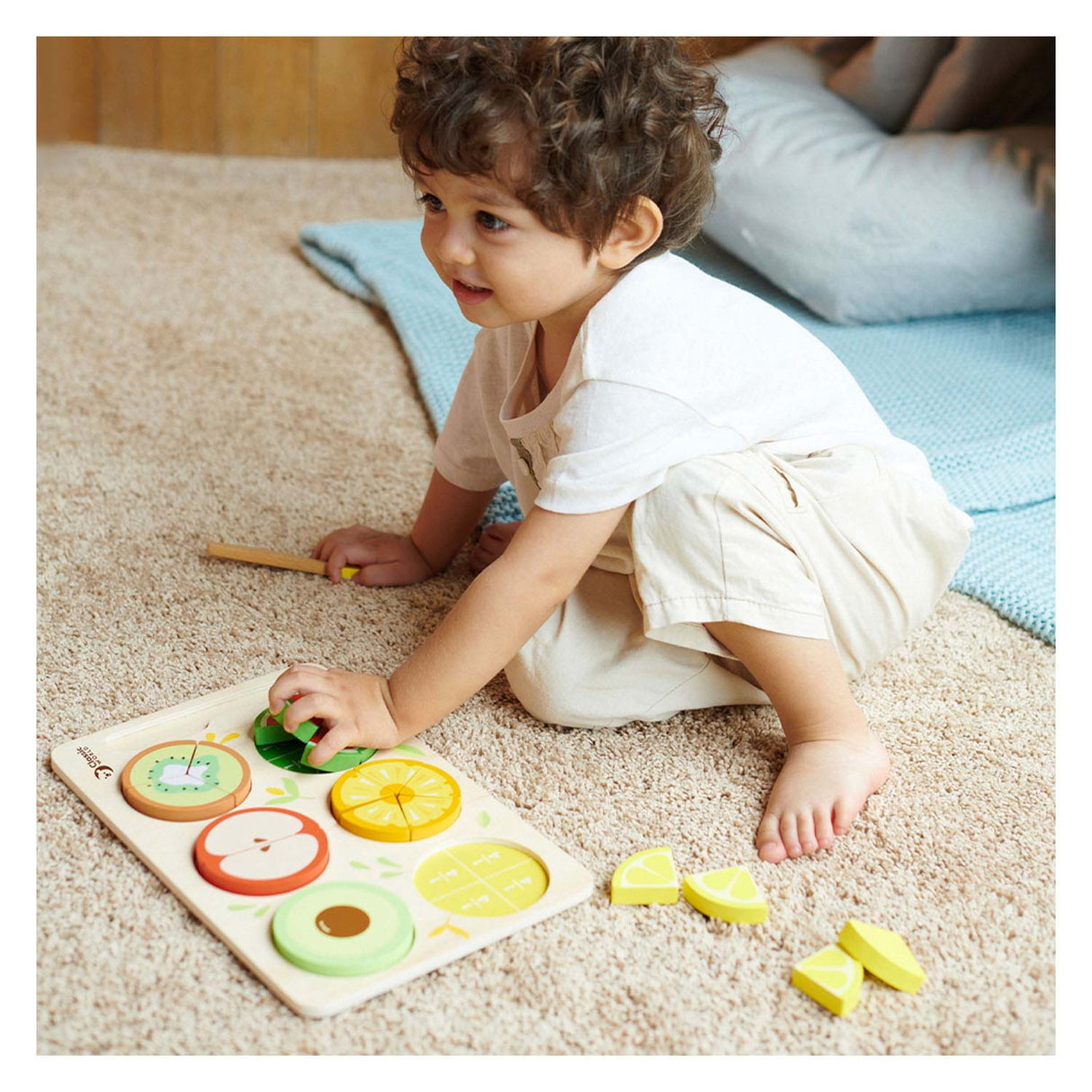 Puzzle de fractions en bois du monde classique, jouets éducatifs, 22 pièces.