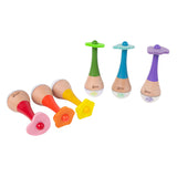 Hochet du monde classique 2 en 1, instrument de maracas arc-en-ciel en bois 1 pièce. - université