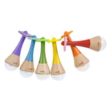 Hochet du monde classique 2 en 1, instrument de maracas arc-en-ciel en bois 1 pièce. - université