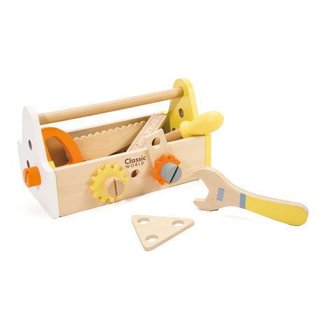 Classic World World Coffret de menuisier en bois avec boîte à outils, 18 pièces.