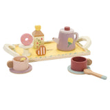 Service à thé en bois du monde classique grâce avec plateau, 14 pièces.