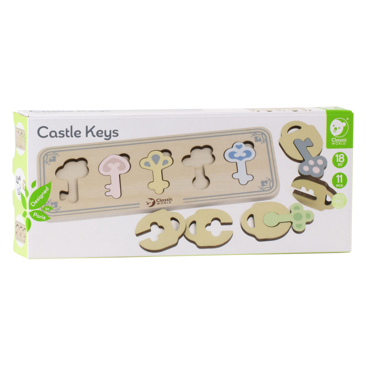 Classic world world wooden castle keys and ditches match game, 13dlg.