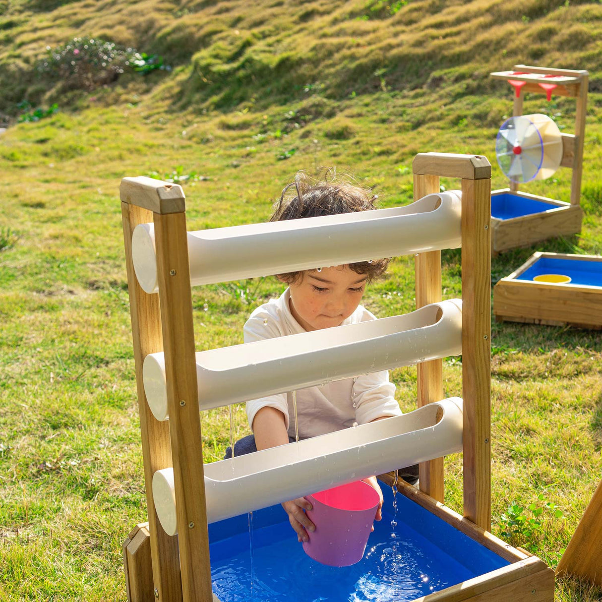 Klassische Welt Welt Holz Wasser Spieltisch Wasserfall