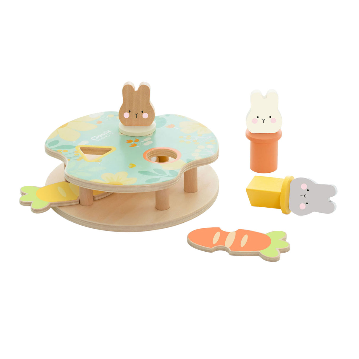 Jeu en bois de lapin rebondissant du monde classique