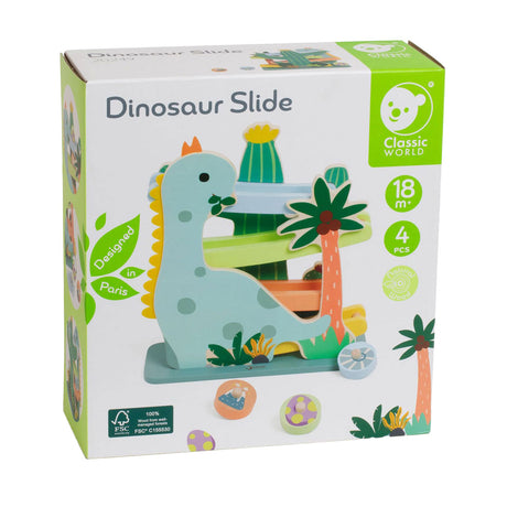 Dinosaure à billes en bois du monde classique, 4 pcs.