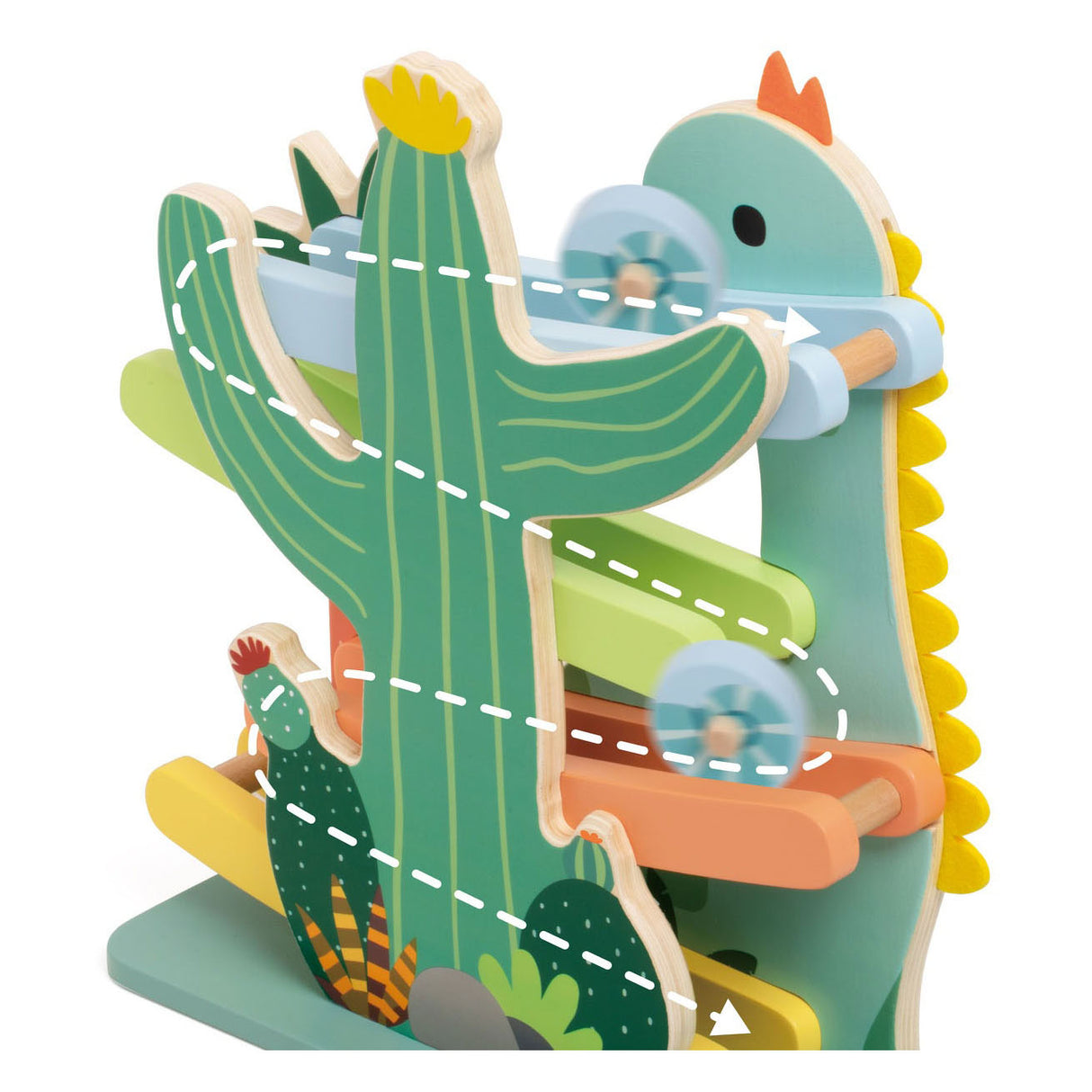 Dinosaure à billes en bois du monde classique, 4 pcs.