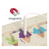 Jeu de correspondance de couleurs en bois du monde classique, glaces magnétiques
