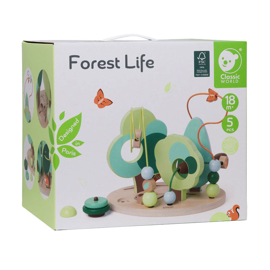 Forêt en spirale de motricité en bois du monde classique, 5 pcs.