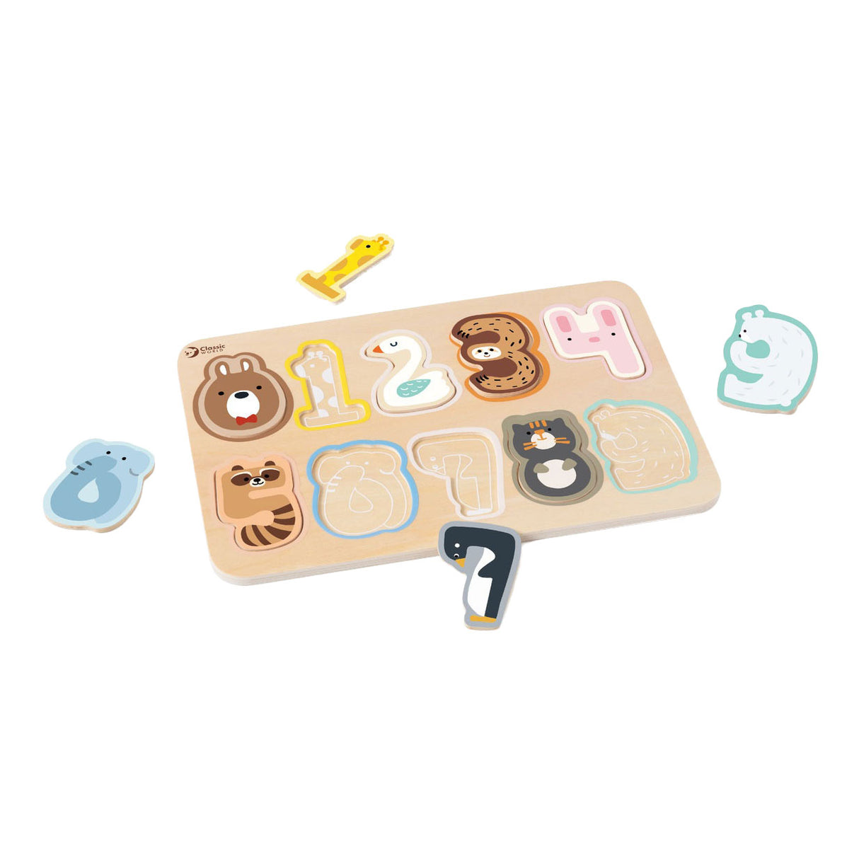 Puzzle de figurines en bois du monde classique, jouets éducatifs, 10 pièces.