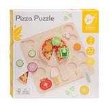 Puzzle en forme de jouet en bois du monde classique, pizza 22 pièces éducatives.
