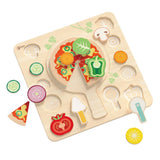 Pizza puzzle en forme de bois du monde classique, 22 pcs.