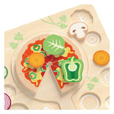 Puzzle en forme de jouet en bois du monde classique, pizza 22 pièces éducatives.