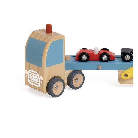 Lobbes Toys BV Classic World transporteur en bois avec 3 voitures