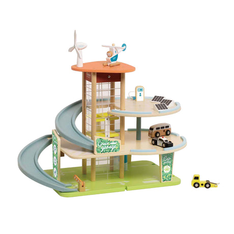 Garage durable en bois du monde classique avec accessoires, 19 pcs.