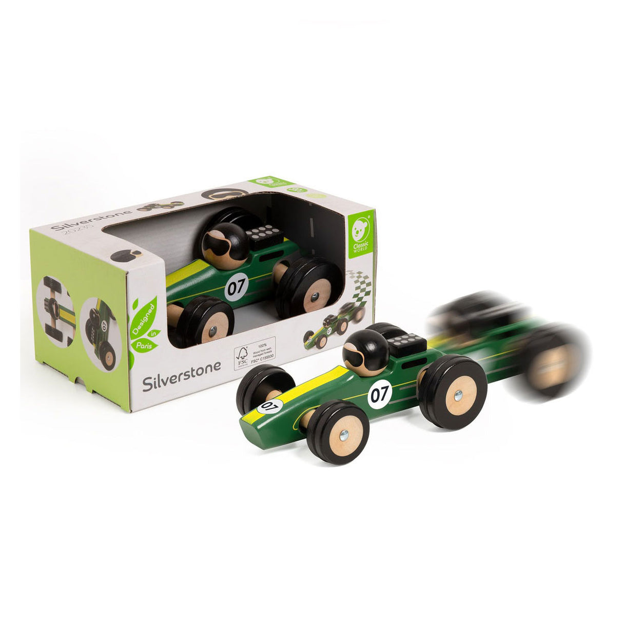 Lobbes Toys BV Classic World voiture jouet en bois Silverstone