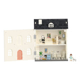 Maison de poupée vintage en bois du monde classique, 36 pièces.