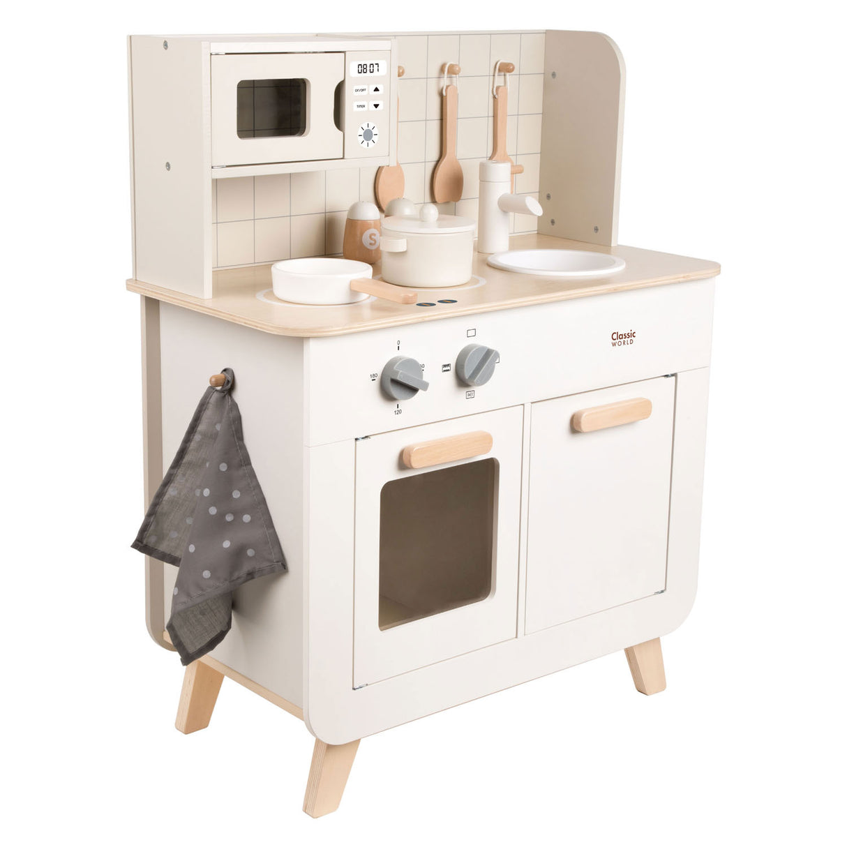 Cuisine de jeu de chef en bois du monde classique, 11 pièces.