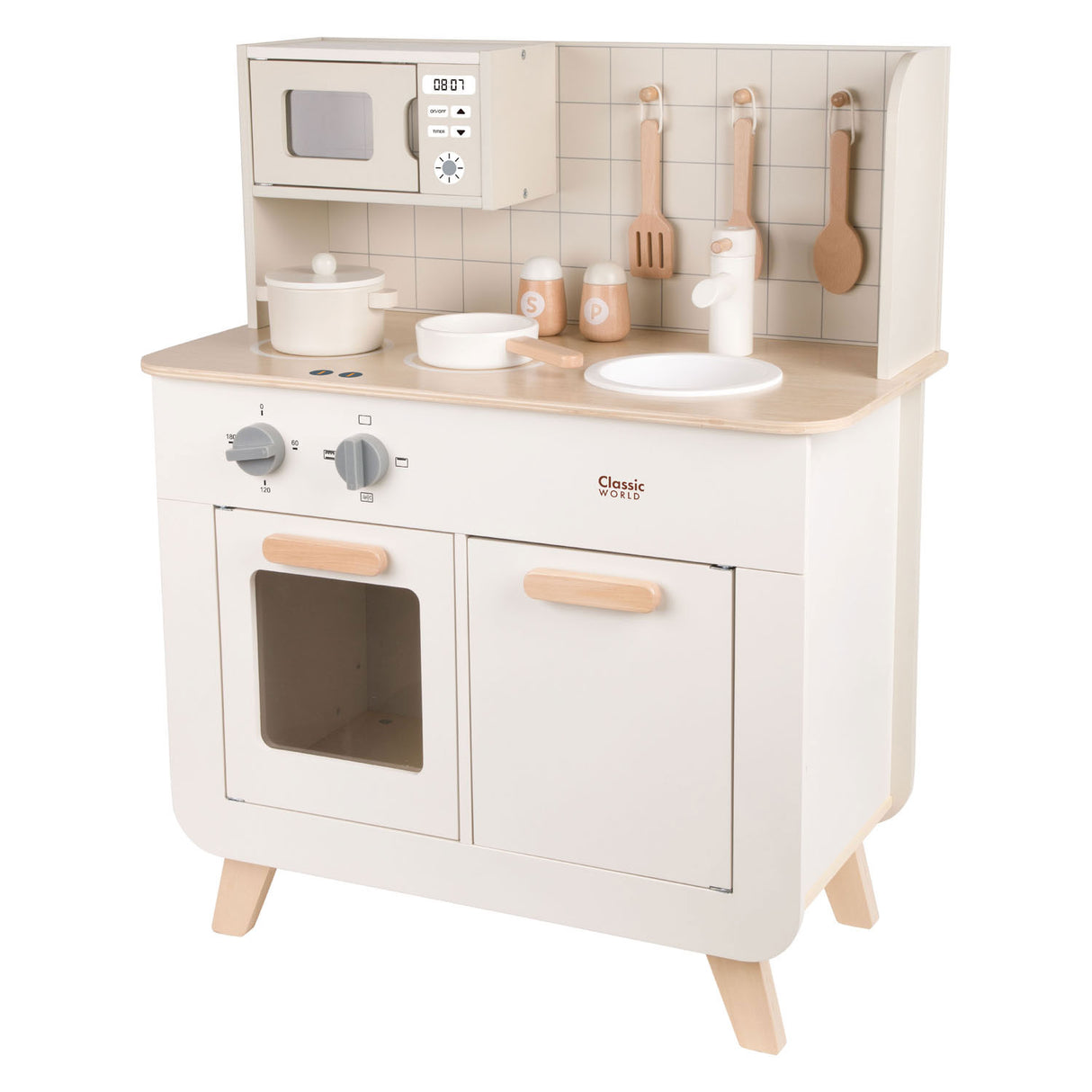 Cuisine de jeu de chef en bois du monde classique, 11 pièces.