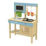 Cuisine de jeu extérieure en bois du monde classique avec accessoires, 7 pièces.