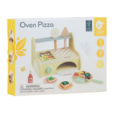 Ensemble de jeu de four à pizza en bois du monde classique, 7 pièces.