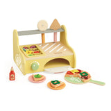 Ensemble de jeu de four à pizza en bois du monde classique, 7 pièces.