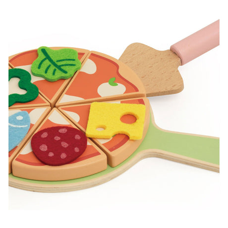 Ensemble de jeu de four à pizza en bois du monde classique, 7 pièces.