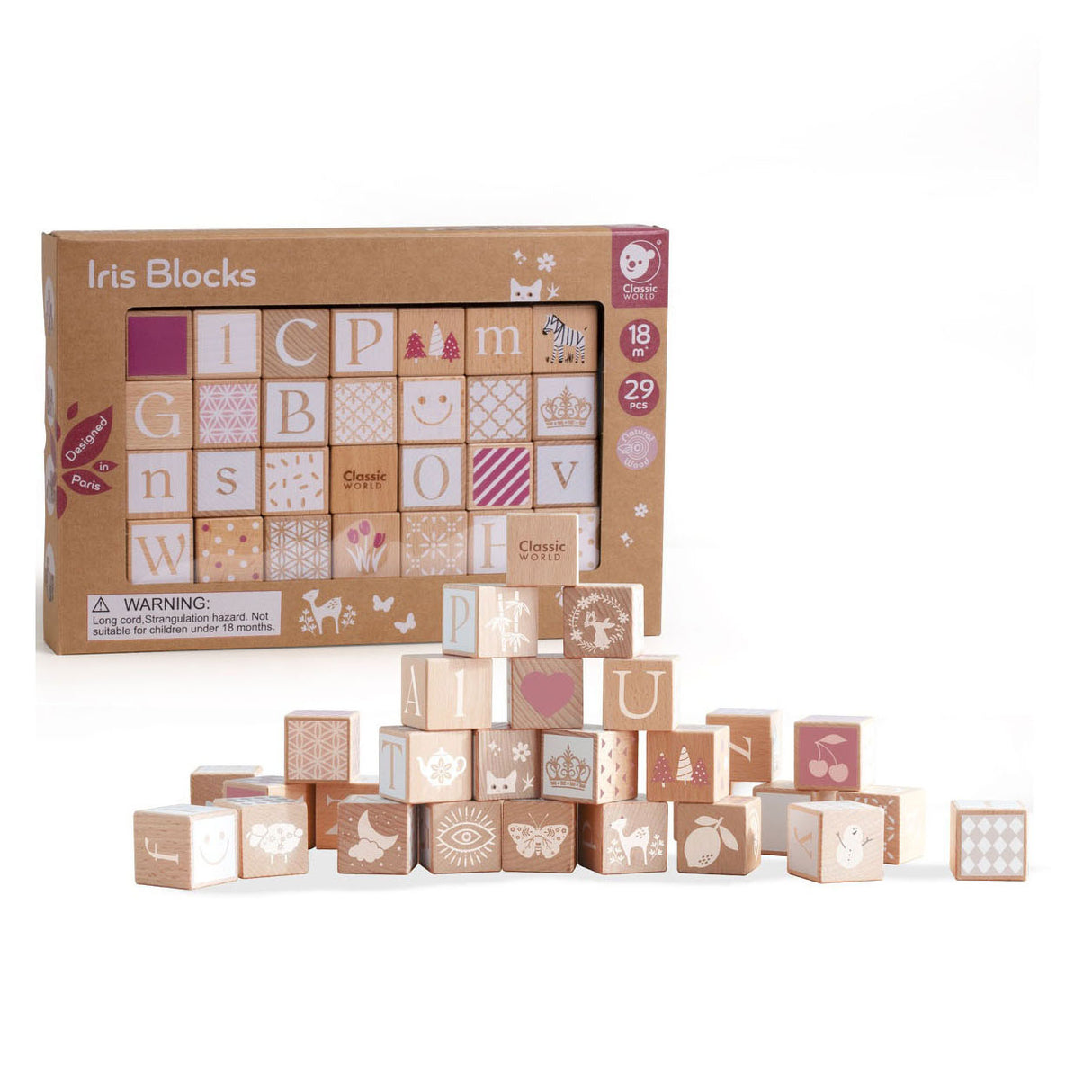 Klassiske World Wood Iris Blocks, 29dlg.