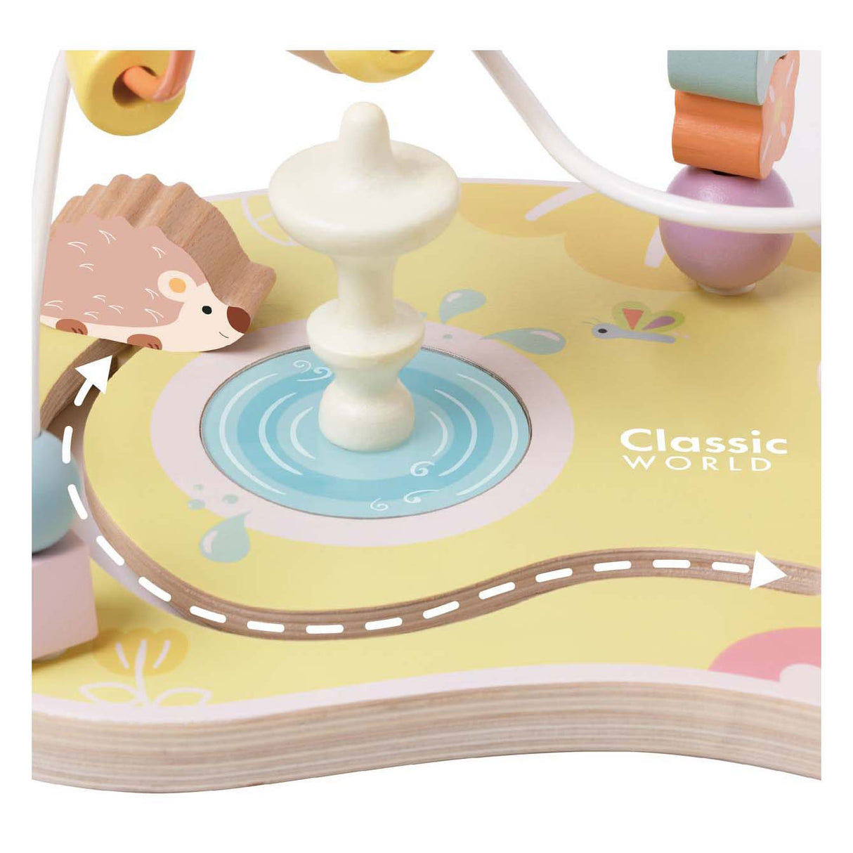 Jouets éducatifs de jardin en spirale de motricité en bois du monde classique.
