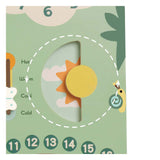 Horloge d'apprentissage de calendrier vintage en bois du monde classique